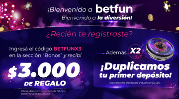 Codigo promocional Betfun bonos Argentina Mayo 2026: &ldquo;BET***&rdquo; hasta $3000