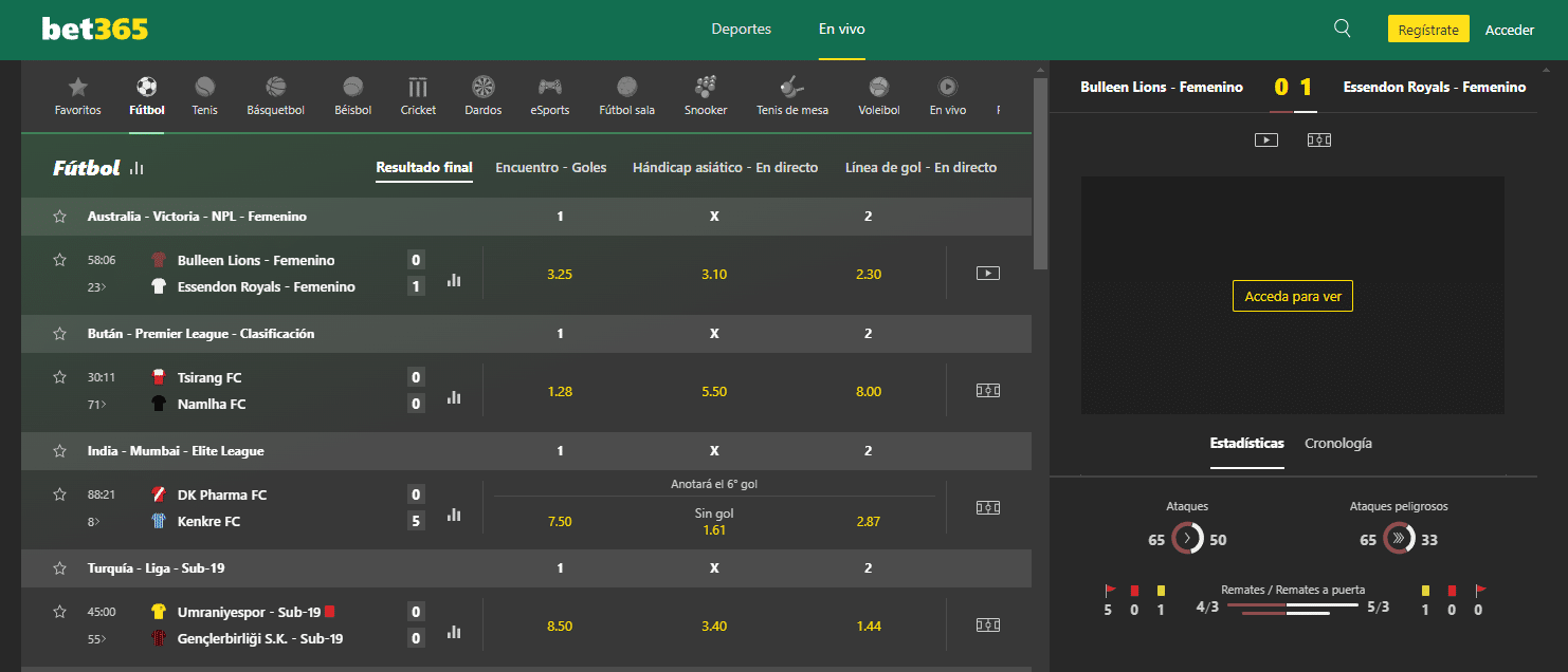 bet365 en vivo
